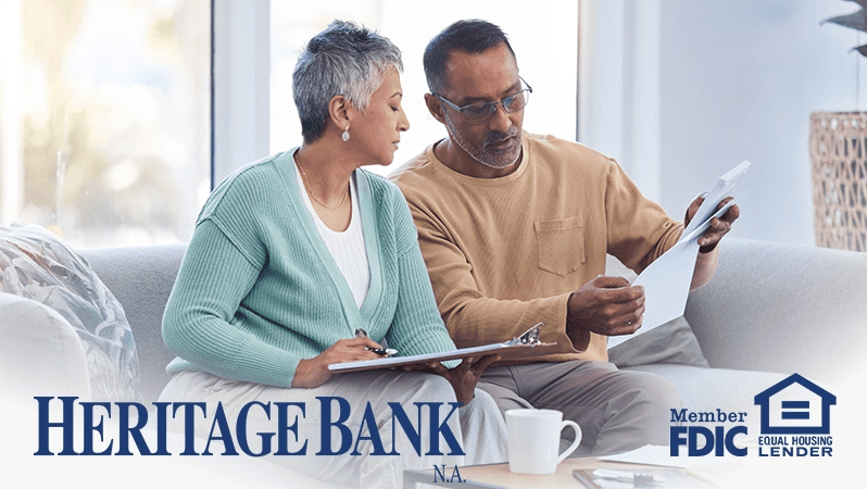 Couple discussing their financial situation.